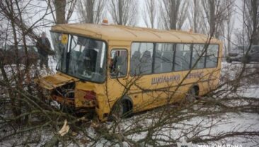 ДТП з участю шкільного автобуса в Полтавському районі