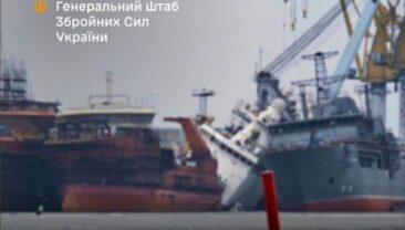 Удар по російському ледоколу “Пурга” в Ленінградській області