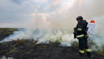 У Слов’янську вогонь сухої рослинності наблизився до житлових будинків